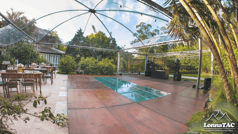 Tablado de Vidro Cobertura Piscina